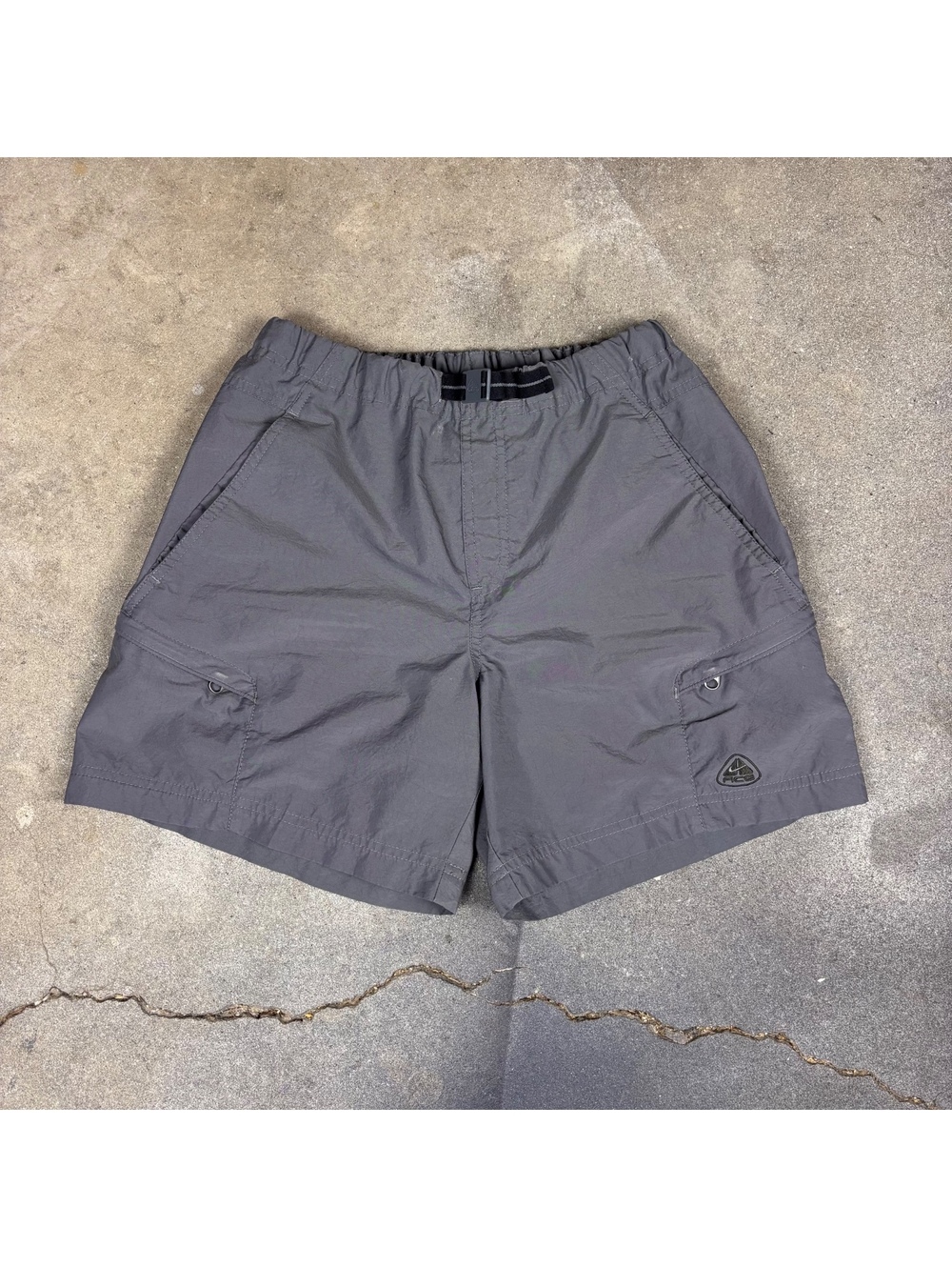 Nike ACG Gray Nylon Belted Hiking Shorts